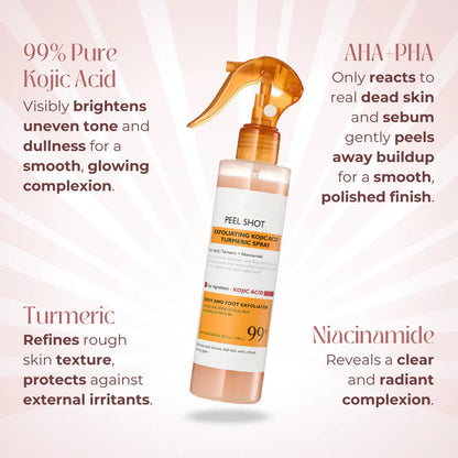 Dewvely Peel Shot - Kojic + Turmeric Body Peel Spray