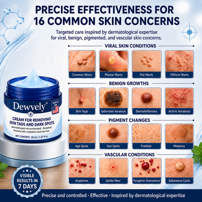 Dewvely® 7-𝐃𝐚𝐲 𝐒𝐤𝐢𝐧 𝐓𝐚𝐠 & 𝐒𝐩𝐨𝐭 𝐄𝐫𝐚𝐬𝐞𝐫 𝐂𝐫𝐞𝐚𝐦 (Pain-Free, Scar-Free Formula)