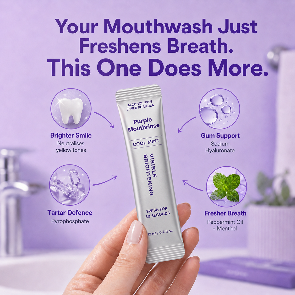 Purple Mouthwash Sachets 20 Pack