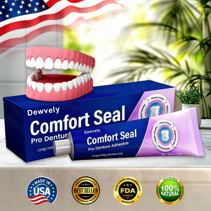 🔥 LIMITED SPECIAL OFFER 🔥 Dewvely Comfort Seal Pro Denture Adhesive🦷💜FDA Certified (Clinically Proven 96- Hour Lock Hold for Secure, Comfortable & Zinc-Free Denture Fit)