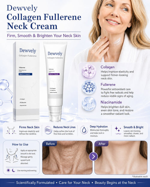 Roller Massage Neck Cream 🧴 Collagen & Hyaluronic Acid | Firms Neck, Reduces Wrinkles & Double Chin