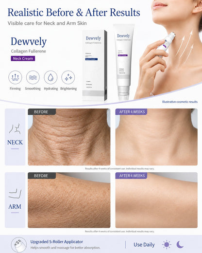Roller Massage Neck Cream 🧴 Collagen & Hyaluronic Acid | Firms Neck, Reduces Wrinkles & Double Chin