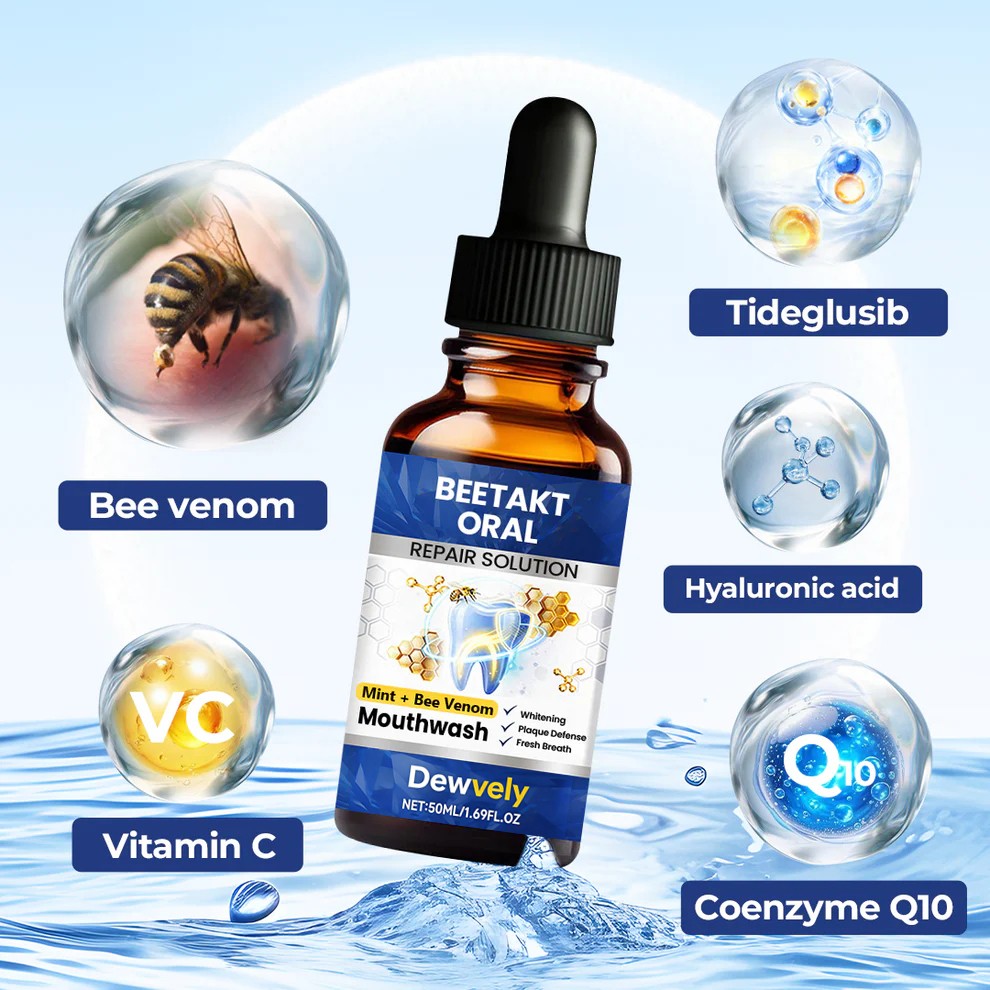 Dewvely BeeTakt Oral Repair Solution-sensitive teeth-Removes stubborn plaque and deep stains-Eliminates 99.9% of harmful bacteria