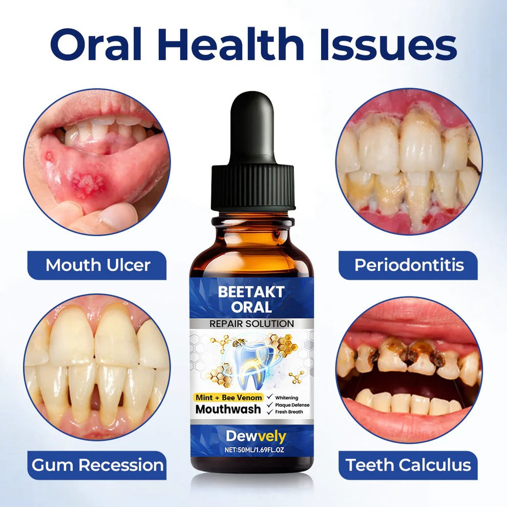 Dewvely BeeTakt Oral Repair Solution-sensitive teeth-Removes stubborn plaque and deep stains-Eliminates 99.9% of harmful bacteria