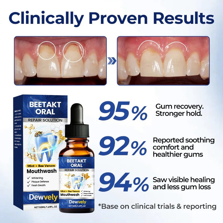 Dewvely BeeTakt Oral Repair Solution-sensitive teeth-Removes stubborn plaque and deep stains-Eliminates 99.9% of harmful bacteria