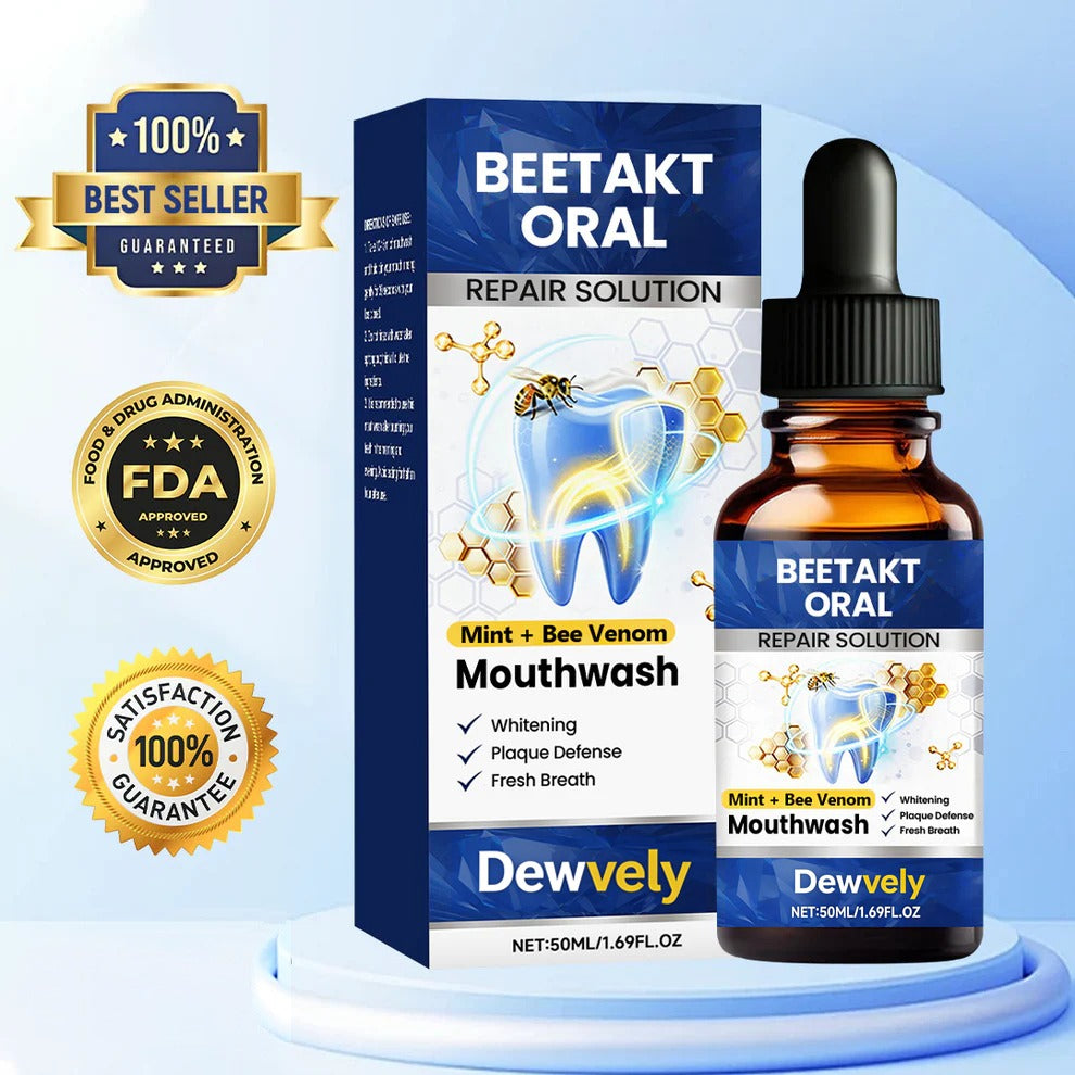 Dewvely BeeTakt Oral Repair Solution-sensitive teeth-Removes stubborn plaque and deep stains-Eliminates 99.9% of harmful bacteria