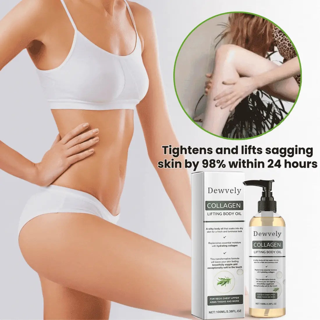 Dewvely Collagen Oil | Tightens and lifts sagging skin by 98% within 24 hours