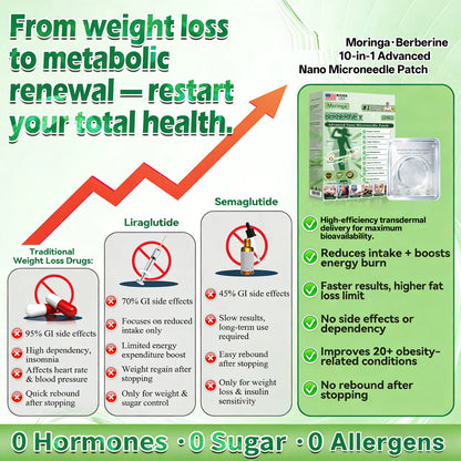 Dewvely-Moringa · Berberine × 10-in-1 Advanced Nano Microneedle Patch