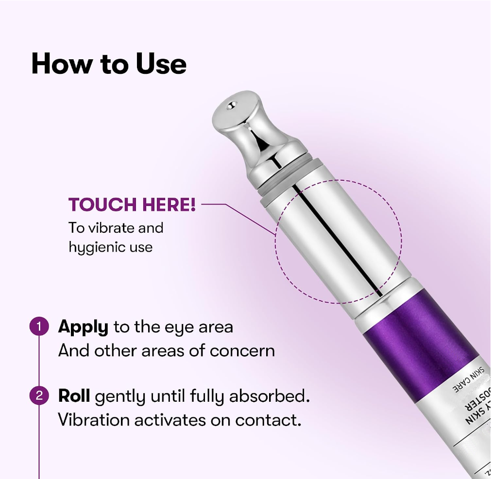 Dewvely Firming Eye Cream, 9-Peptide Complex, Bakuchiol & Hyaluronic Acid, Vibrating Metal Applicator for Puffiness, Fine Lines & Wrinkles, Korean Skincare