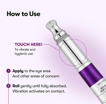 Dewvely Firming Eye Cream, 9-Peptide Complex, Bakuchiol & Hyaluronic Acid, Vibrating Metal Applicator for Puffiness, Fine Lines & Wrinkles, Korean Skincare